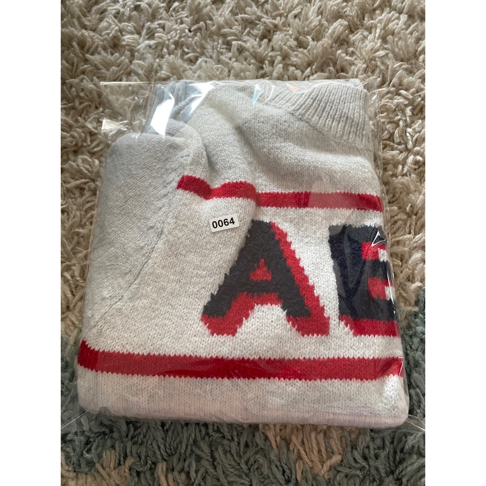 American Eagle Outfitters Gray AE‎ Smiley Face Mock Neck Sweater Size Large New - Picture 6 of 6